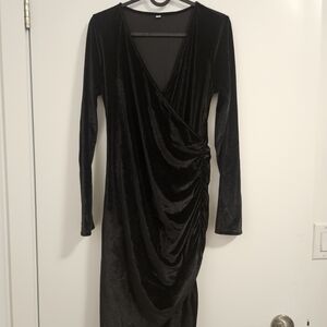 Elegant Black Velvet Dress